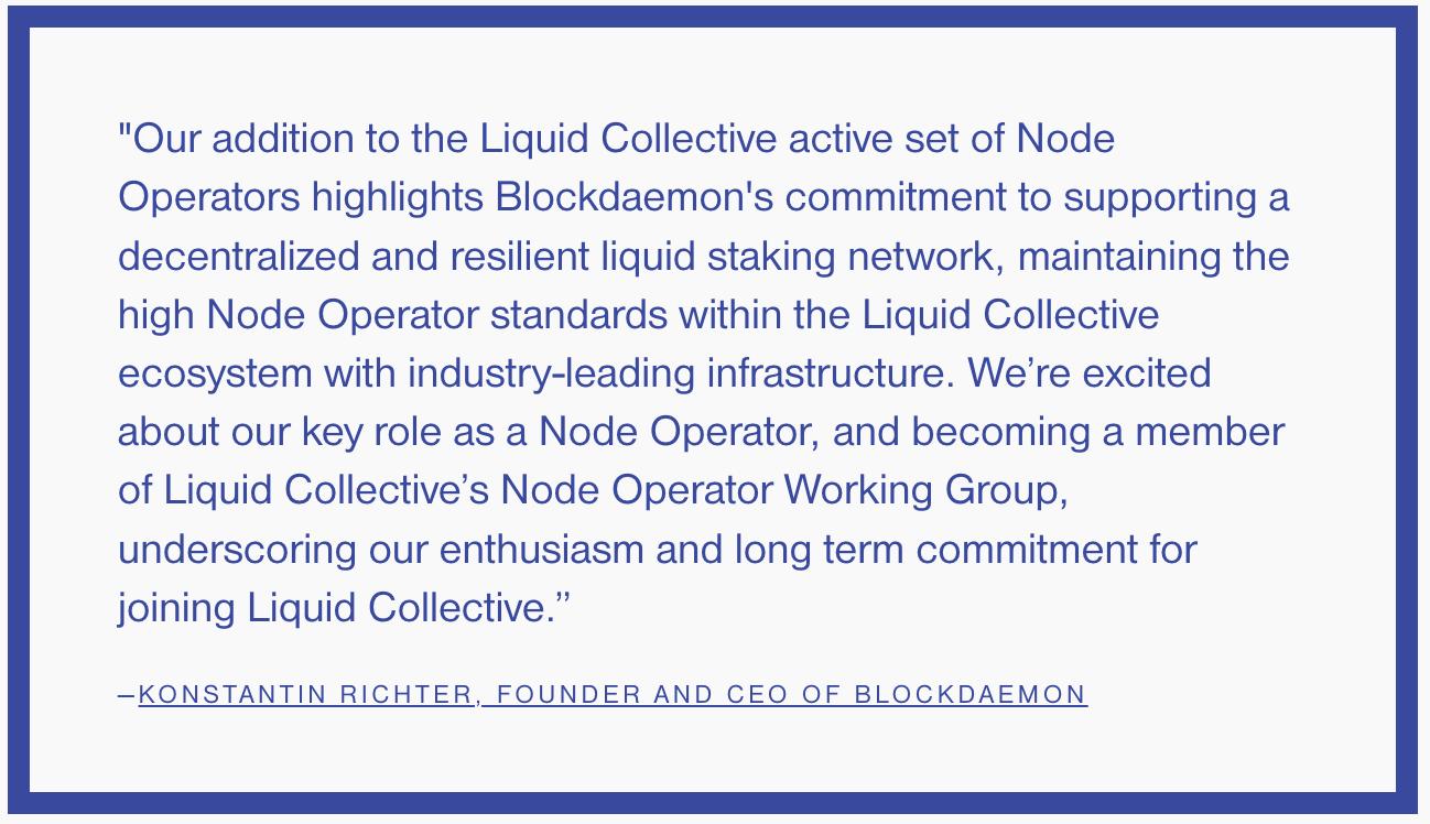 Konstantin Richter, Founder and CEO of Blockdameon, on Blockdaemon joining Liquid Collective's active set as a node operator