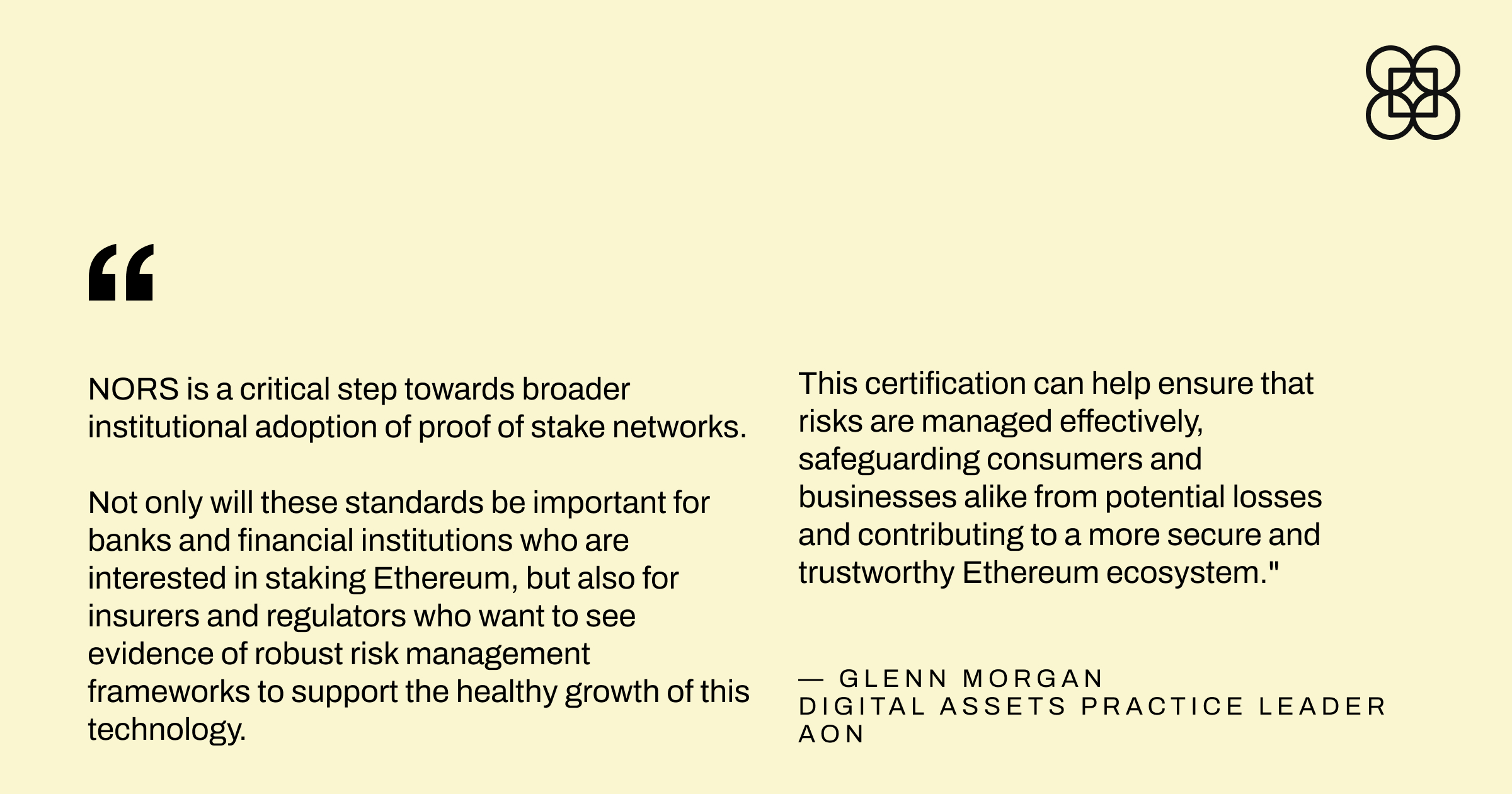 NORS is a critical step towards broader institutional adoption of proof of stake networks